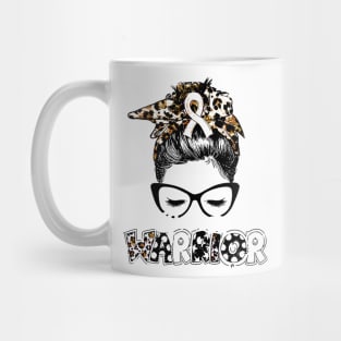 Diabetes Awareness Warrior Women Glasse Messy Bun Leopard Bandana - Happy Mothers Day, Valentines Day Mug